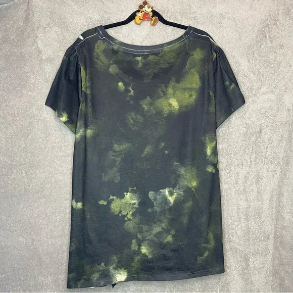 Terra & Sky 3X Top Shirt Green Yellow Floral Embellished Short Sleeve Round Neck - Picture 5 of 6